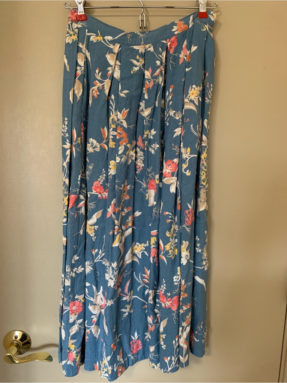 Vintage Hunt Club Women’s Chic Maxi Long Skirt Floral Blue Pattern Size 8